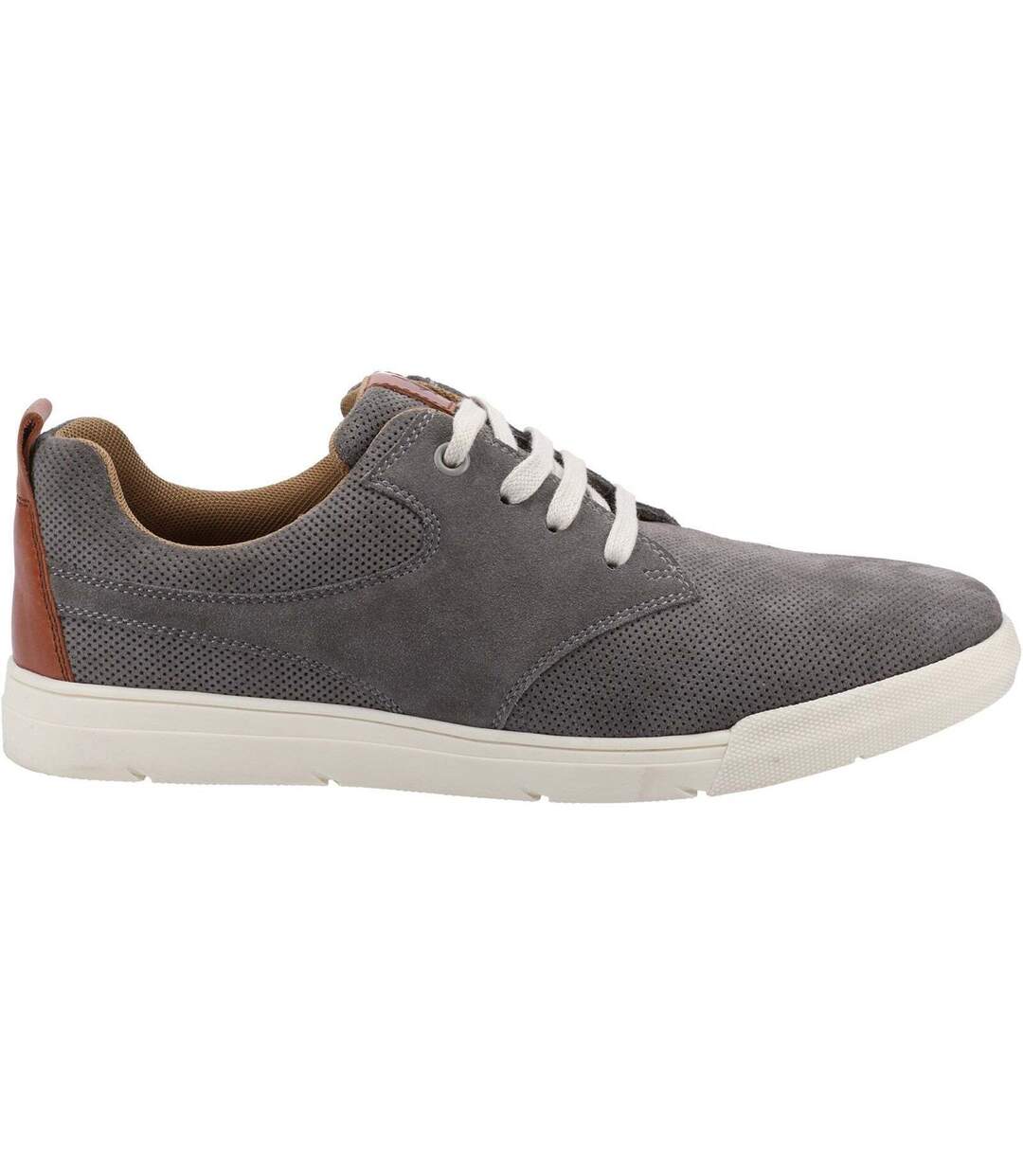Mens michael lace suede casual shoes grey Hush Puppies-2