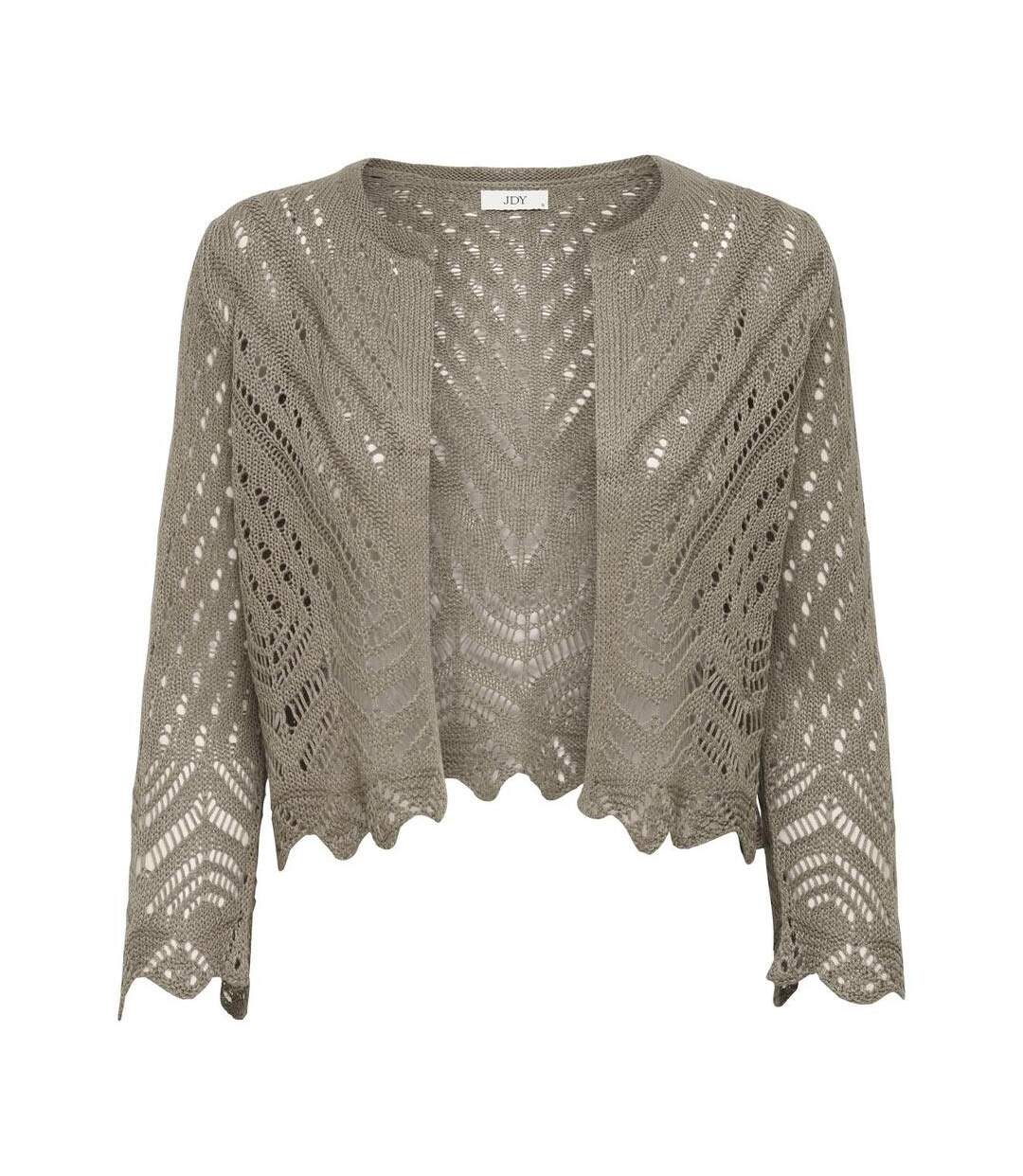 Cardigan marron femme jdy sun 3/4 cropped-2