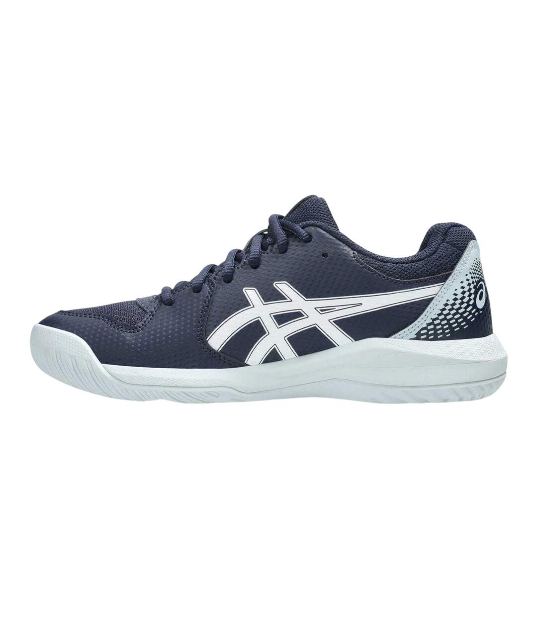 Womens/ladies Gel Dedicate 8 Tennis Shoes Midnight White Asics-3