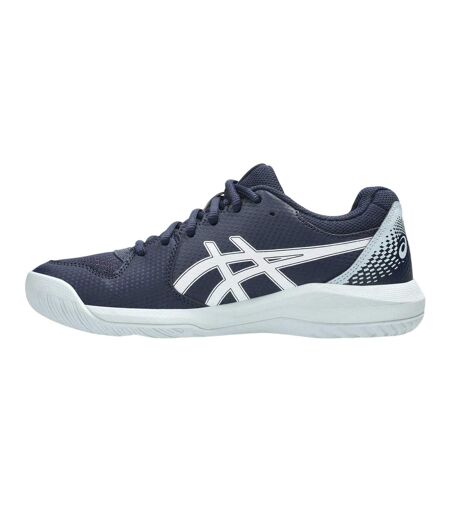 Womens/ladies Gel Dedicate 8 Tennis Shoes Midnight White Asics