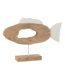 Statuette Poisson Ovale en Bois Vernon 36cm Naturel-1