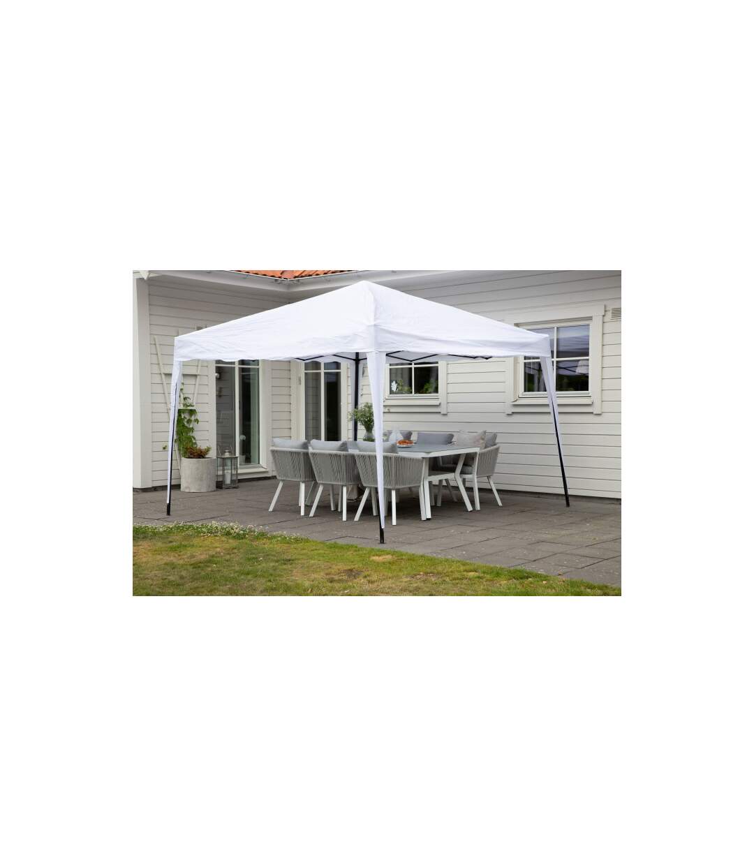 Pavillon en Tissu Gazebo 295cm Blanc-5