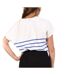 T-Shirt blanc/bleu femme tema stripes be alive-2