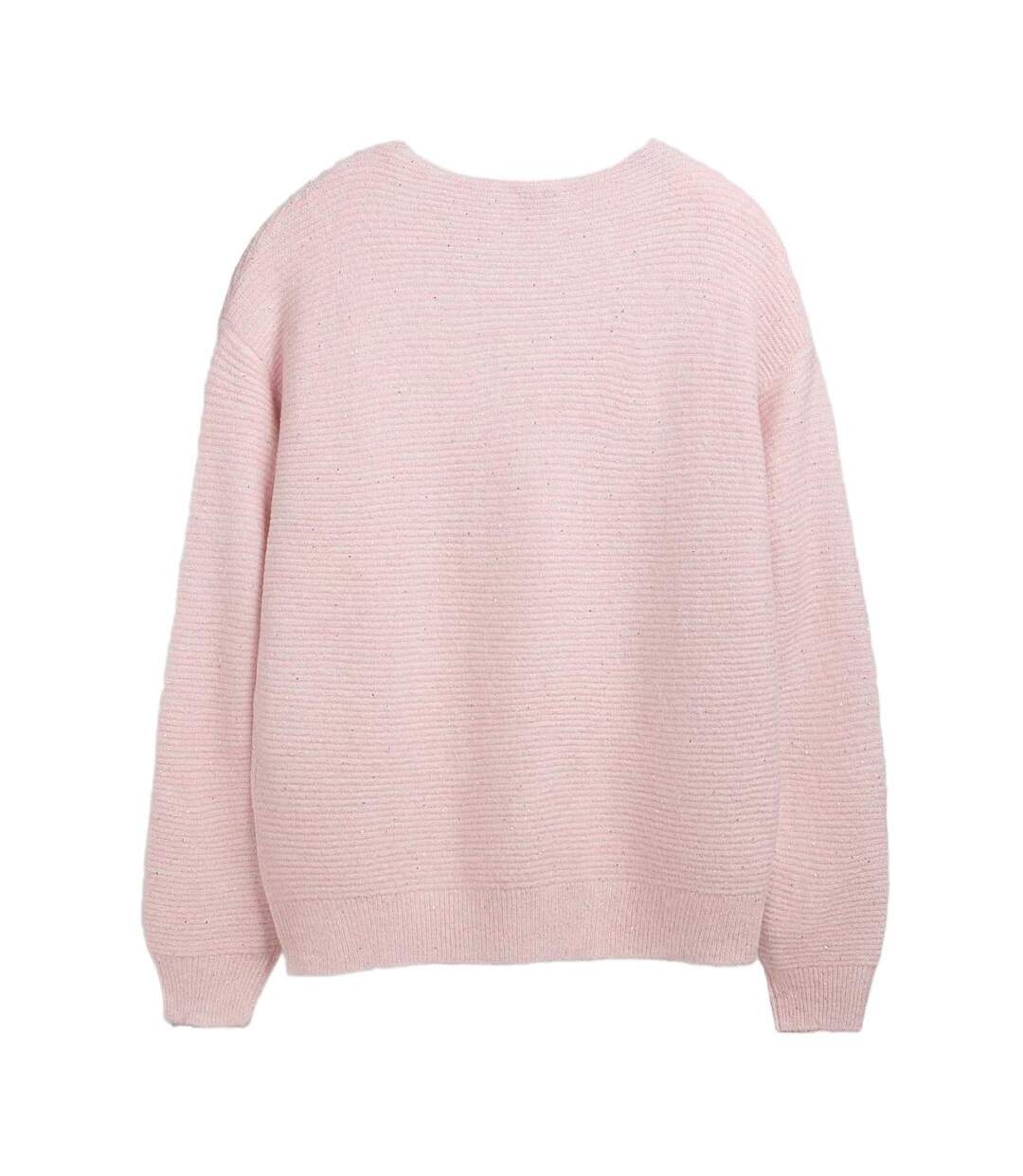 Pull à paillette rose femme teddy smith prachel-2
