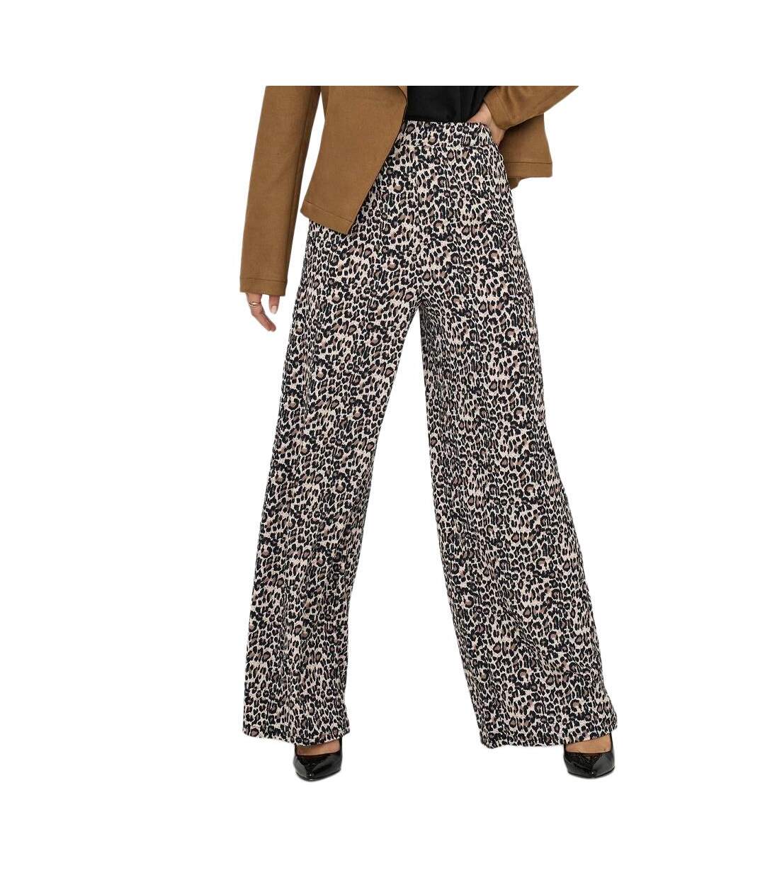 Pantalon fluide beige/marron femme jdy debbie - l-l32-1