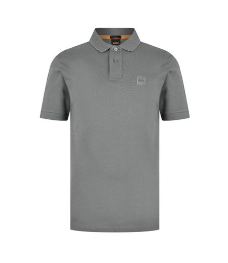 Mens Passenger Box Logo Polo Shirt Charcoal Boss