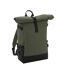 Bagbase Block Roll Top Knapsack (Olive/Black) (One Size) - UTBC5478