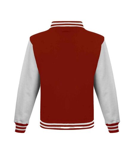 Blouson D'université Adulte Rouge Feu Blanc Awdis