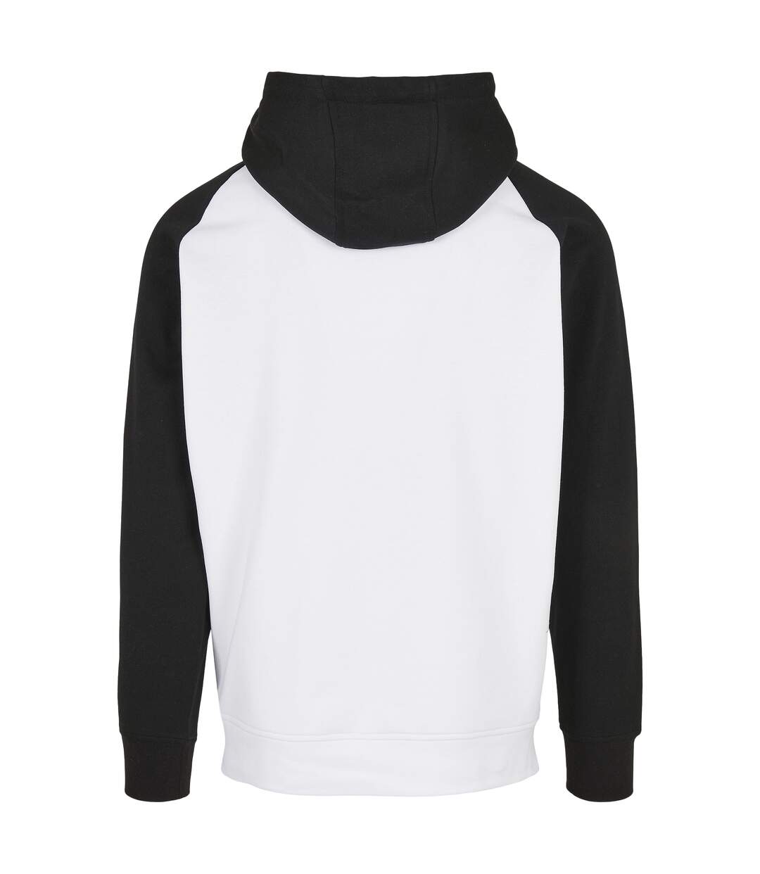 Mens Basic Raglan Hoodie Blanc Noir Build Your Brand-2