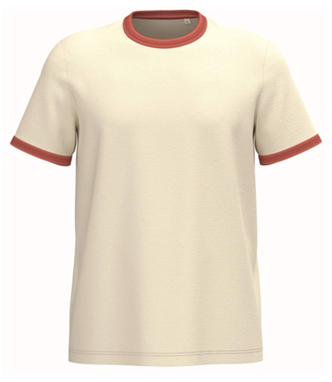 T-shirt à bords contrastés - Homme - PAT360 - beige ivoire et paprika-1