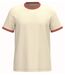 T-shirt à bords contrastés - Homme - PAT360 - beige ivoire et paprika-1