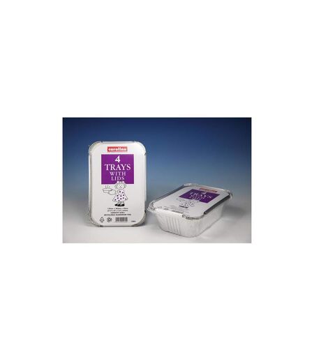 Caroline Foil Trays & Lids 30oz / 139 X 203 X 45mm 4pk 1004 One Size One Colour Universal Textiles