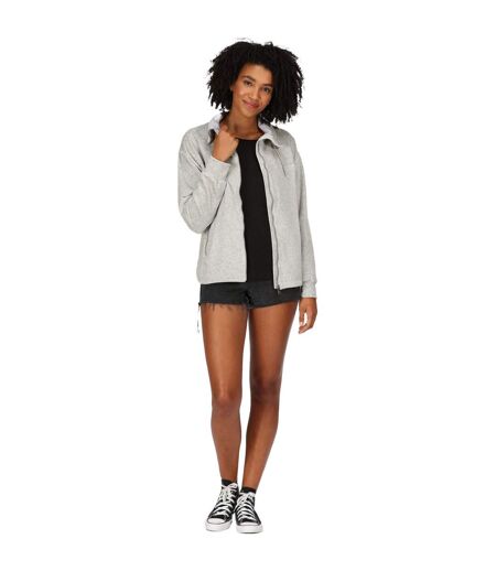 Womens/ladies Jessalyn Velour Full Zip Fleece Jacket Paloma Grey Marl Regatta
