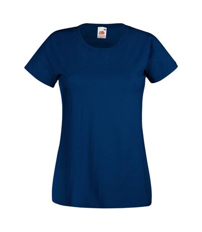 Womens/Ladies Value Fitted Short Sleeve Casual T-Shirt (Airforce Blue)