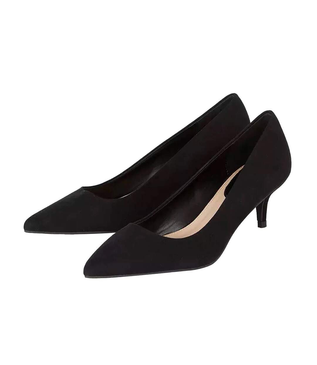 Womens/ladies Dove Kitten Heel Court Shoes Natural Black Dorothy Perkins-3