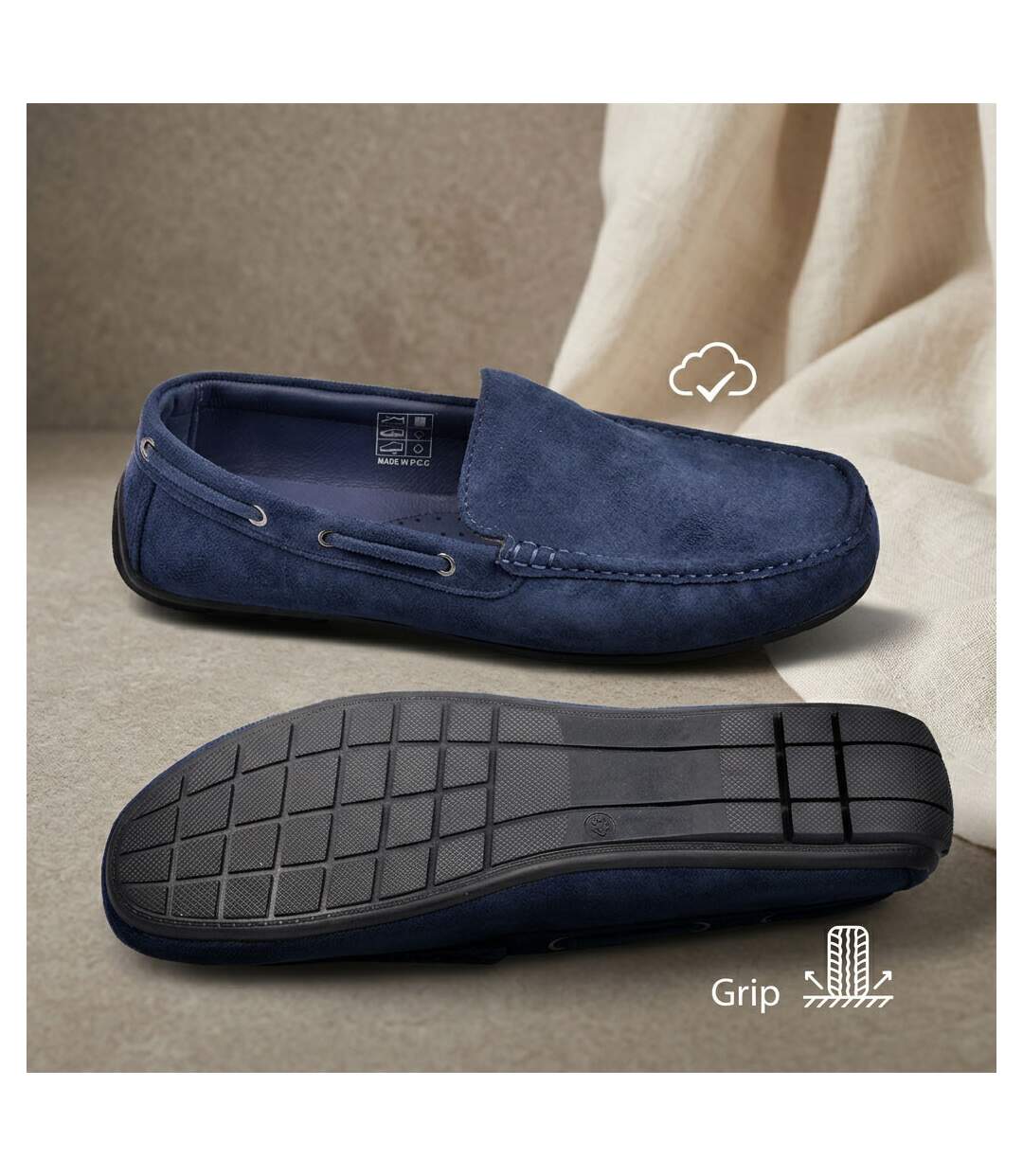 OZABI Mocassins Homme Été Bateau Nubuck Souple-5
