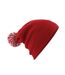 Adultes Bonnet Unisexe Snowstar Rouge Blanc Beechfield-2