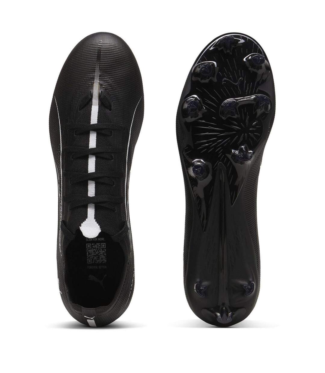 Mens Ultra 5 Match Firm Ground Football Boots Black White Puma-4