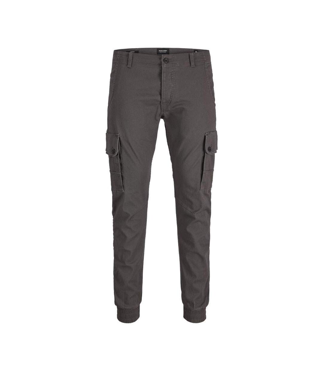 Pantalon fluide gris foncé homme jack & jones paul-1