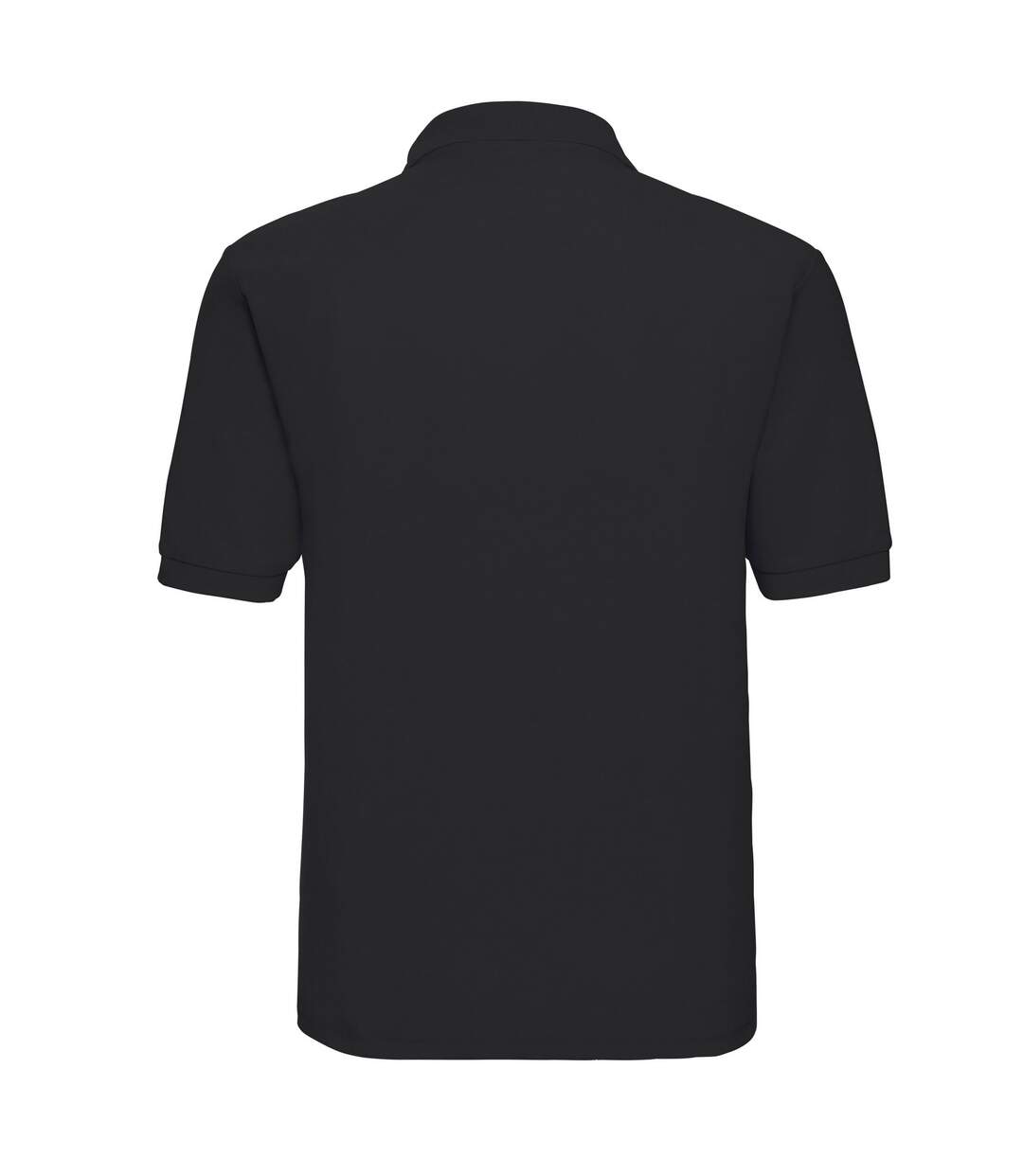 Mens Polycotton Pique Polo Shirt Black Russell-2