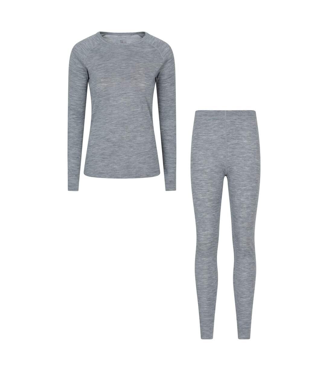 Womens/ladies Merino Wool Base Layer Set Light Grey Mountain Warehouse-1