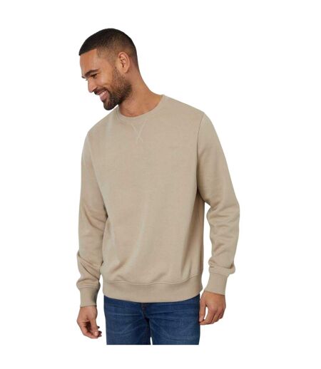 Mens Crew Neck Regular Long-sleeved Sweatshirt New Stone Threadbare