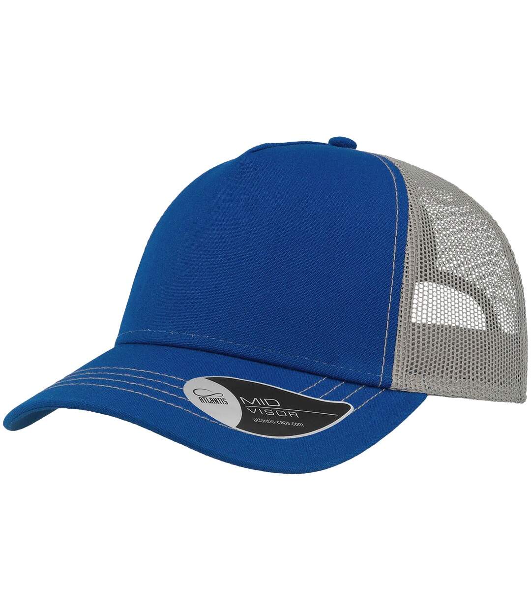 Casquette trucker rapper bleu roi / gris Atlantis-1