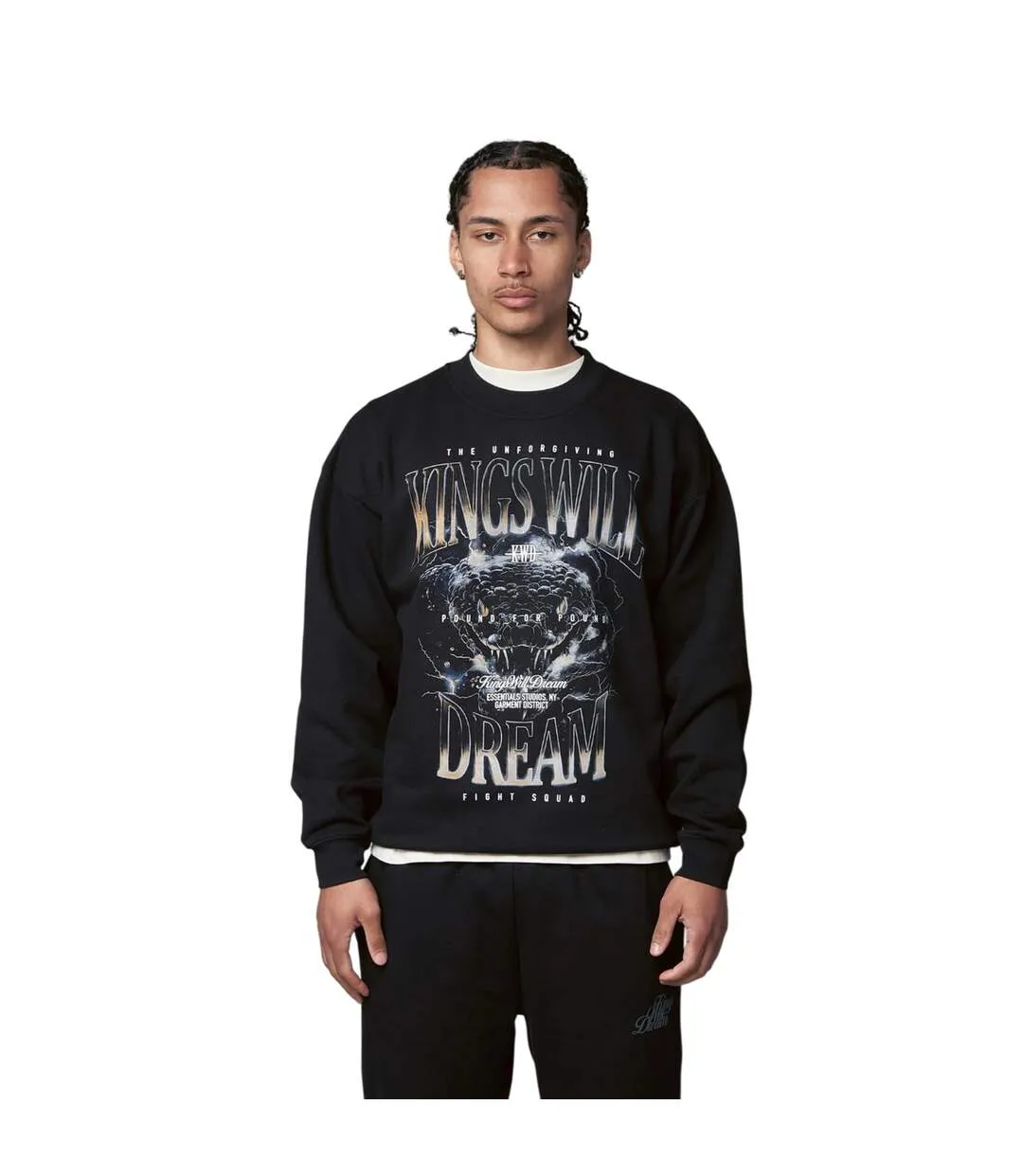Mens Studio Snake Eyes Crew Neck Sweatshirt Black Kings Will Dream-2