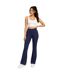 Womens/ladies Denim Look Yoga Pants Purple Puma-1