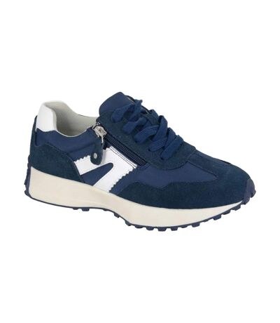 Womens/ladies Felisa Suede Trainers Navy Cipriata
