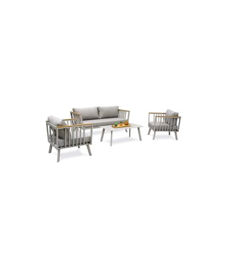 Salon de Jardin 5 Places Napoli 175cm Gris