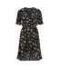 Robe Portefeuille Motif/style Floral Femme Noir Mela London-2