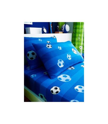 Soccer Ball Fitted Sheet Set (Blue) - UTAG2522