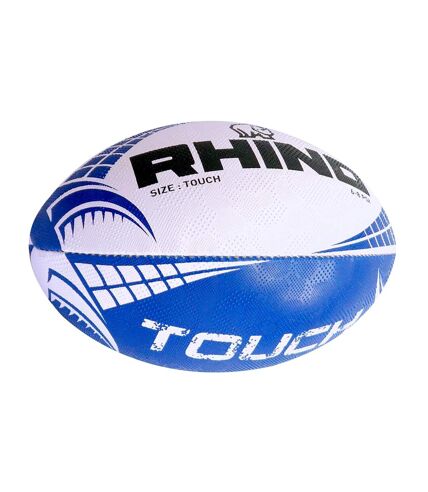 Ballon de rugby touch taille unique blanc / bleu / noir Rhino