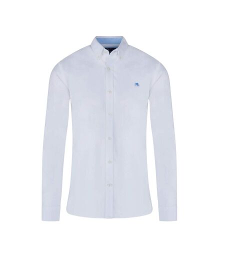 Mens Classic Oxford Long-sleeved Shirt White Raging Bull