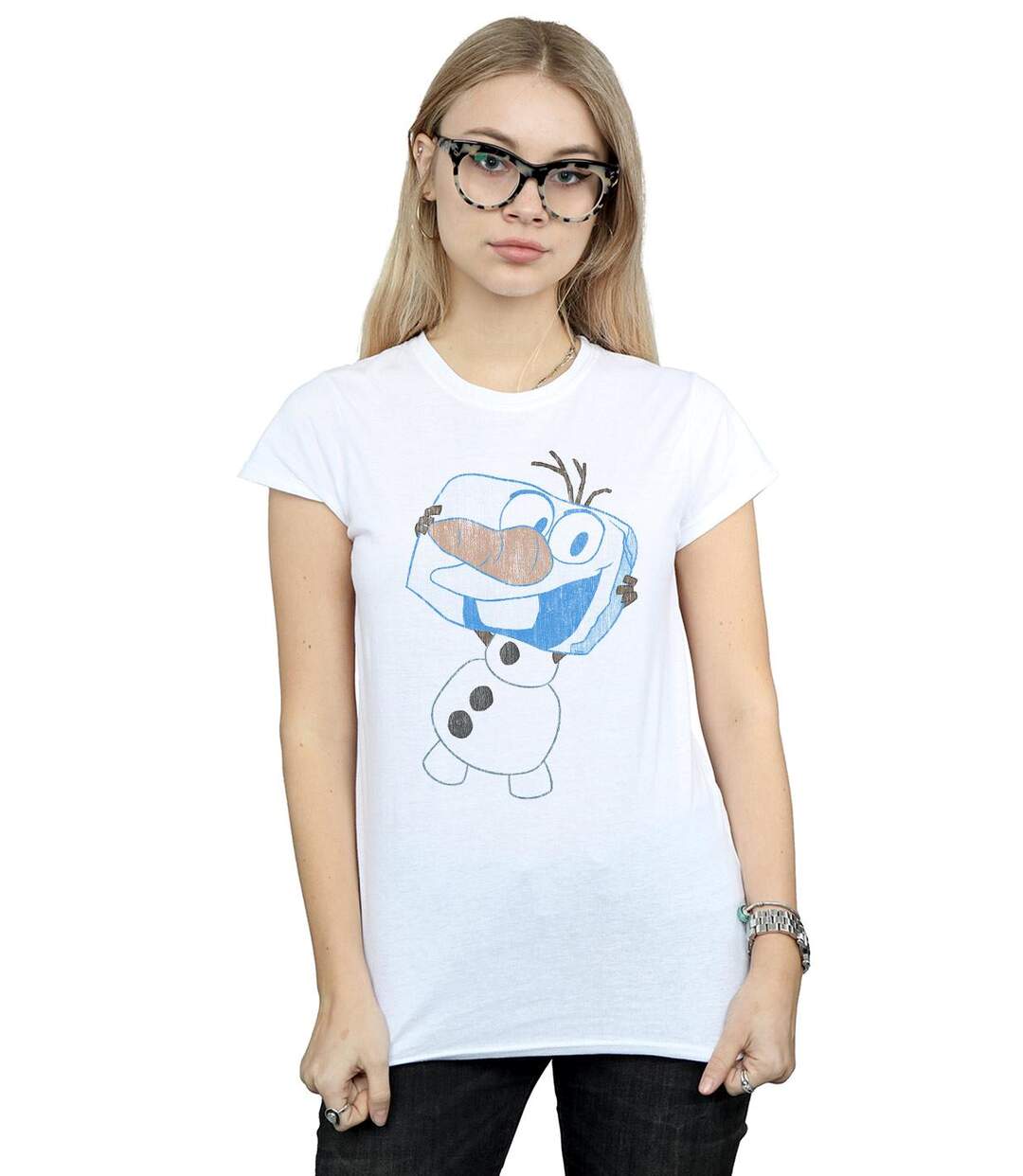 Disney T-shirt en coton Womens/Ladies Frozen Olaf Ice Cube (Blanc) - UTBI21990-2