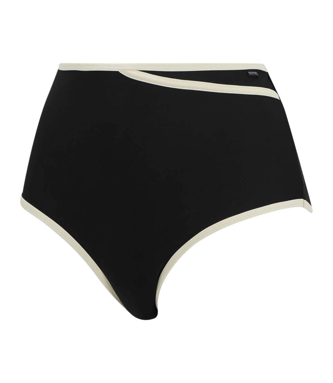Bas De Maillot De Bain Extensible À Taille Haute Effet Gainant Motif/style Bord Contrasté Kyra Femme Noir Regatta-4
