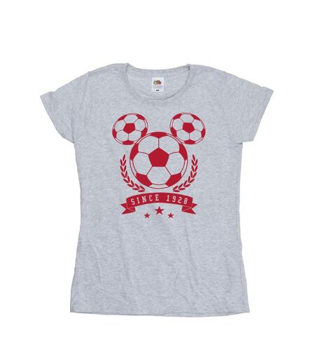 Disney T-shirt en coton Femme/Femme Mickey Football Head (Gris sportif) - UTBI48820