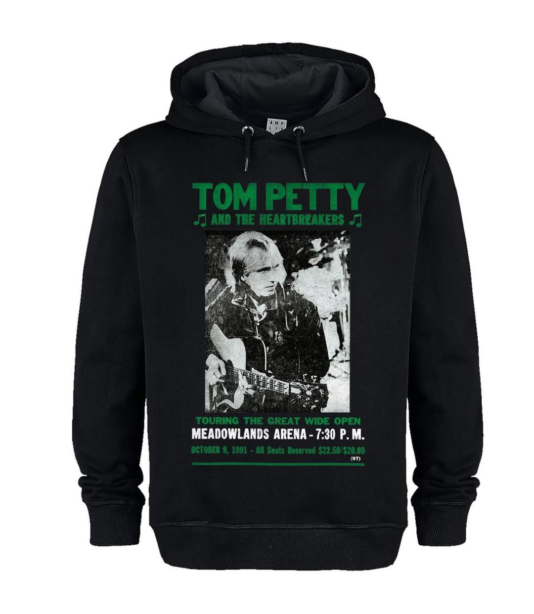 Sweat À Capuche Motif/style Tom Petty Et Les Heartbreakers Meadowlands Arena Adulte Noir Amplified-1