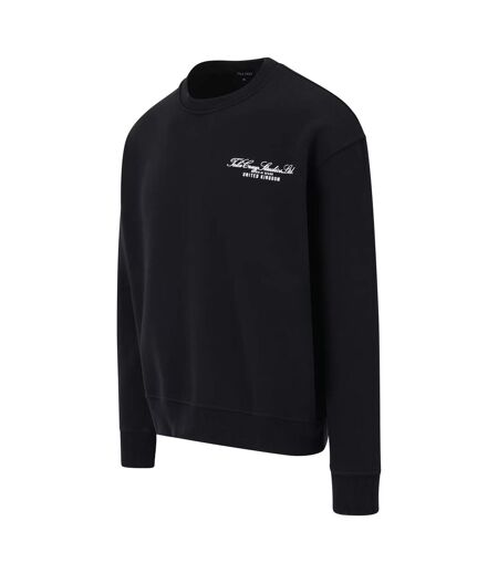 Mens Studio Crew Neck Relaxed Fit Sweatshirt Black Tela Cruz