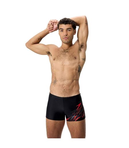 Mens Medley Logo Swimming Trunks Black Red Speedo