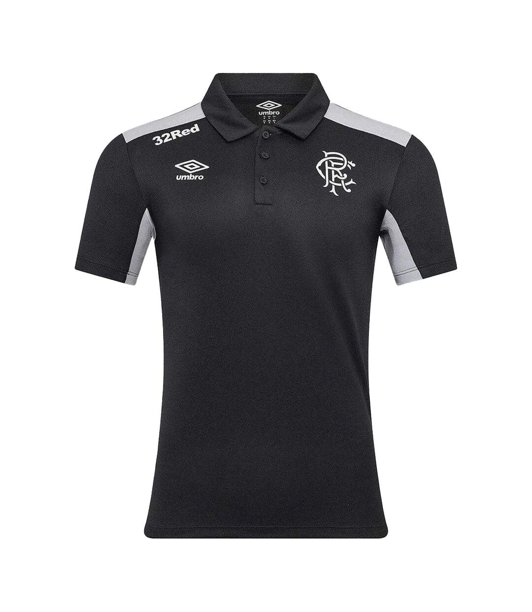 Mens Presentation Rangers Fc Polyester Polo Shirt Caviar Microchip Umbro-1