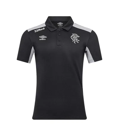 Mens Presentation Rangers Fc Polyester Polo Shirt Caviar Microchip Umbro