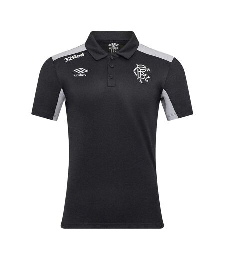 Mens Presentation Rangers Fc Polyester Polo Shirt Caviar Microchip Umbro