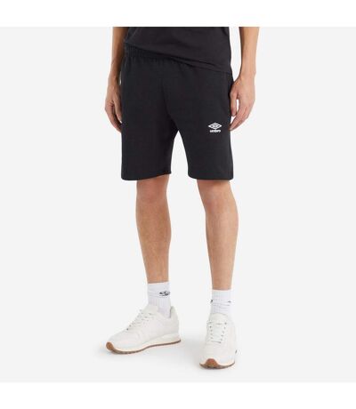 Umbro Mens Fleece Logo Casual Shorts (Black)