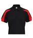 Mens Cool Contrast Polo Shirt Jet Black Fire Red Just Cool-2