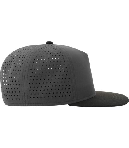 Atlantis Unisex Adult Bank 5 Panel Recycled Snapback Cap (Dark Grey/Black)