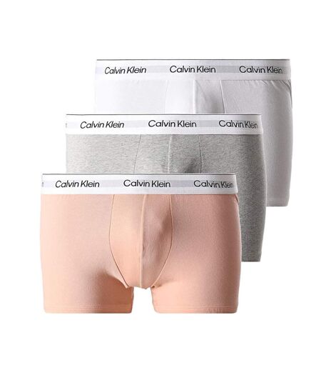 x3 boxers gris/rose homme calvin klein jeans trunk - l