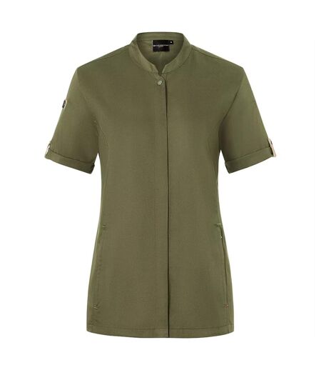 Womens/ladies Green-generation Chef Jacket Moss Green Karlowsky