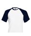 T-shirt homme blanc / bleu marine B&C-2